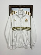 Vintage Adidas Real Madrid Football White Jacket Soccer Track Top Mens Sz XL