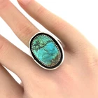 Native American FP Vintage Turquoise, Sterling Silver Ring Sz. 8 - REPAIR