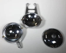 light reflector, lot of 3, circular, chrome