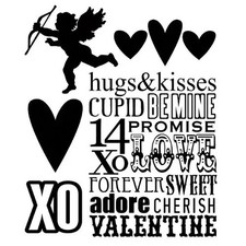 Cling Mounted Rubber Stamp Set - Valentine Si...