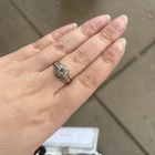 Vintage 1940s .75ct Natural Aquamarine Sterling Silver Mens Ring Band