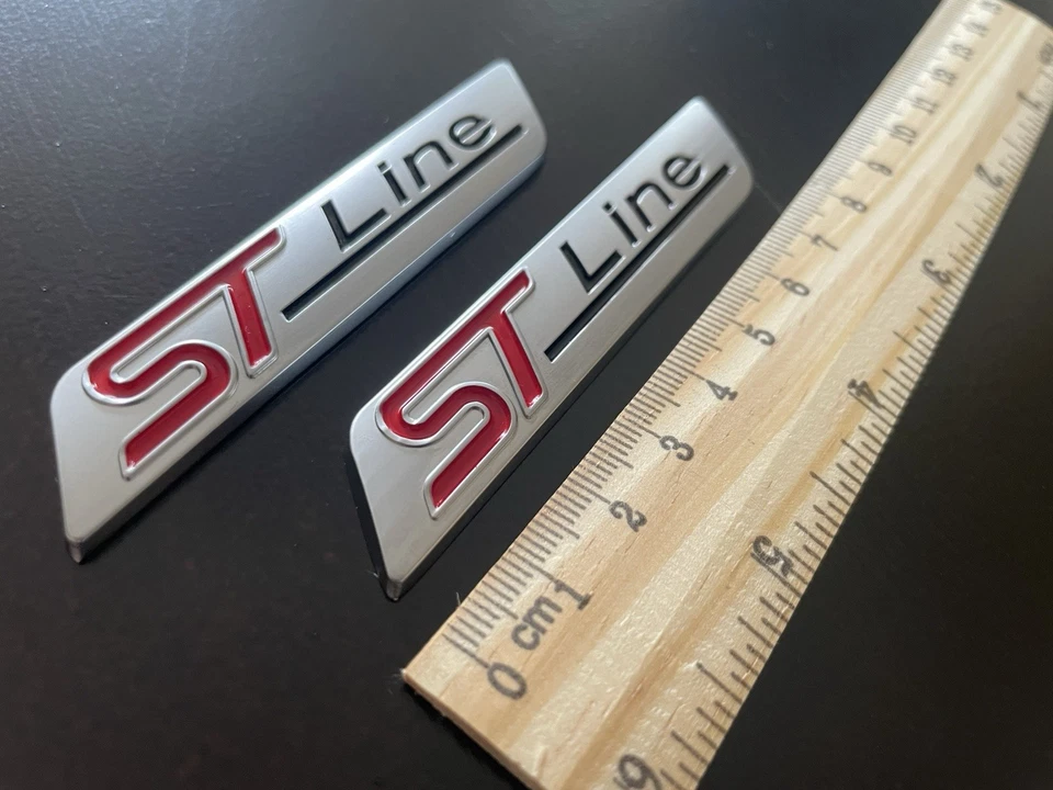 ST Line Matte Silver & Red Wing Badge Set - Image 2 of 2
