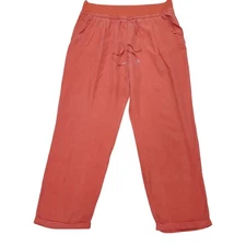 Atos Lombardini Women Cuffed Hem Pleated Silk Pants Size 44 Waist 32" Inseam 28"