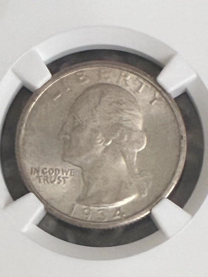 Cuarto de plata Washington 1934 en MS63 NGC Foto 2 de 3