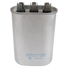 Appli Parts Dual Run Capacitor for ac 25+5 Mfd uF (microfarads) 370VAC CBB65 Ova
