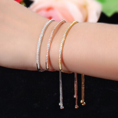 Crystal zircon Bracelet Bangle Adjustable Statement Jewelry