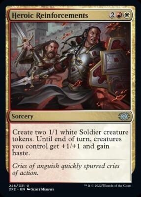 HEROIC REINFORCEMENTS X4 (TWO ARE FOIL!) *DOUBLE MASTERS 2022*