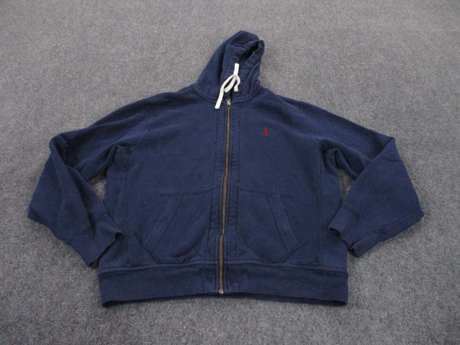 Polo Ralph Lauren Jacket Adult L Blue Pony Heavy Outdoors Hoodie Workwear Mens