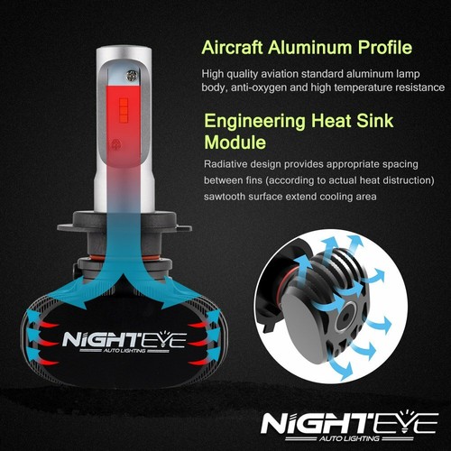 H7 CANBUS NIGHTEYE HEADLIGHT CSP LED KIT 8000LM WHITE AUDI MERCEDES VW BMW SEAT - Picture 5 of 6
