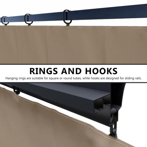 Aoodor 10'x10' Gazebo Universal Replacement Privacy Curtain Side Walls 4 Panels - Picture 8 of 13