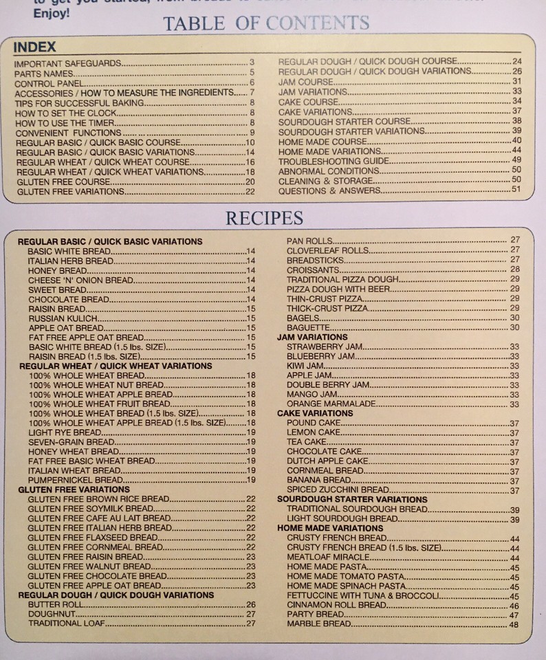 OWNER'S MANUAL for Zojirushi Home Bakery Virtuoso Breadmaker BBPAC20