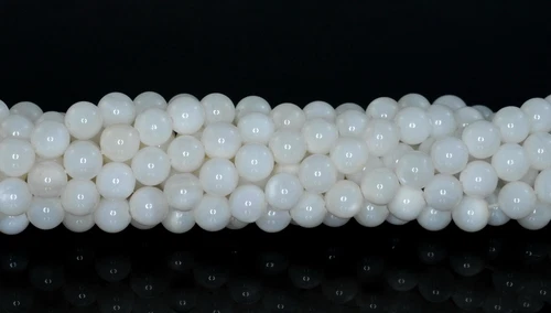 6 MM SCHNEEFLOCKE MUSCHEL EDELSTEIN MILCHIG WEISS RUND LOSE PERLEN 15 Zoll - Bild 4 von 4