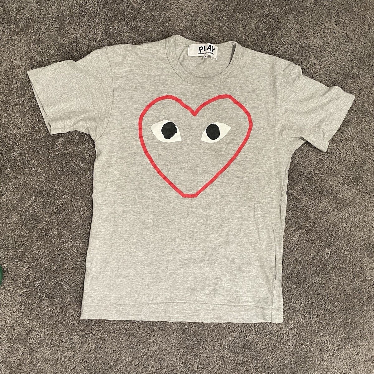 Comme des Garçons PLAY Red Heart Sketch T-Shirt 'Grey' | eBay
