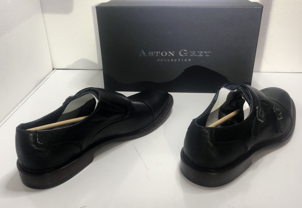 Size 11.5 Aston Grey Kedaeri Monk Strap Slip-On Dress Shoes/Genuine Leather Amazon.com | Asher Green AG119 - Men main image 2
