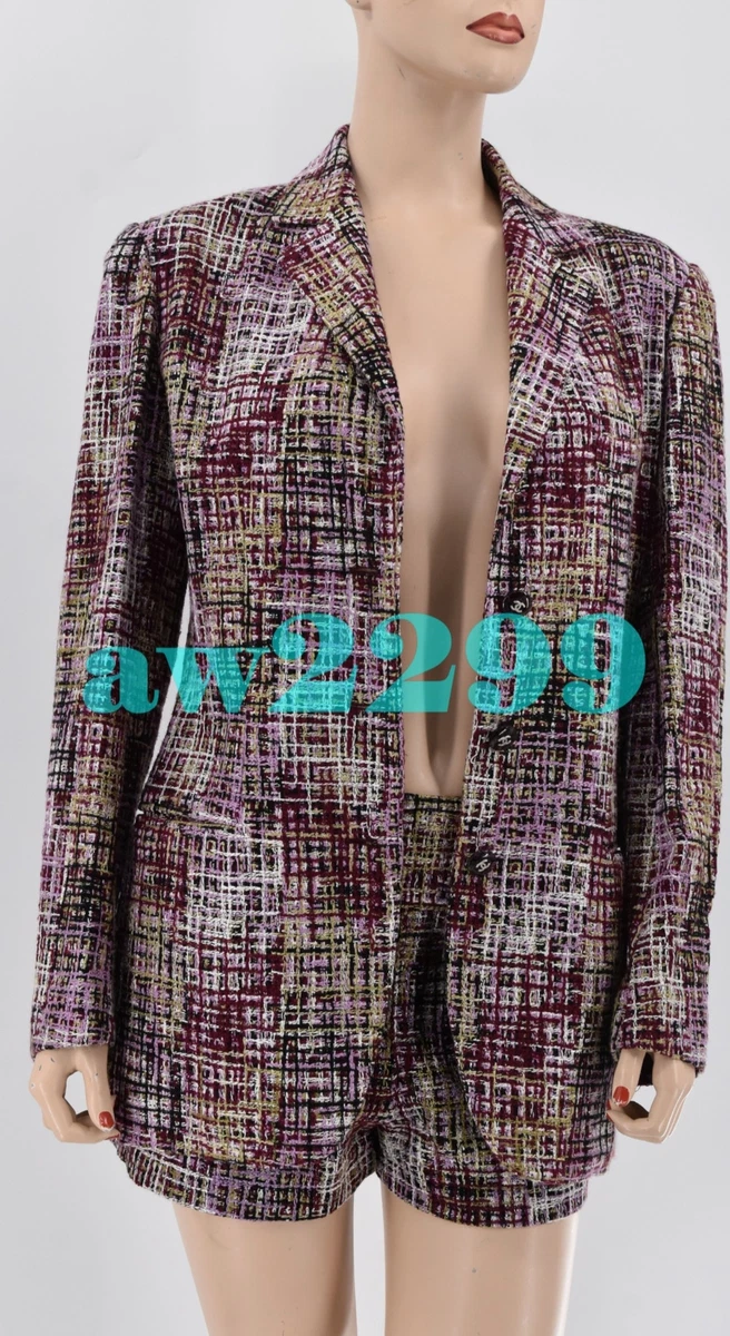 CHANEL RUNWAY VINTAGE TWEED SHORTS & BLAZER JACKET TOP 2 PIECE SET SUIT