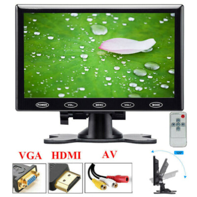 10''/7'' USB/AV/RCA/VGA/HDMI/HDMI2 CCTV Monitor HD PC Screen for DSLR Raspberry PI