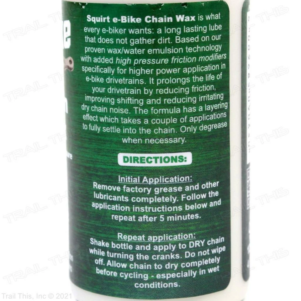 Squirt Long Lasting Dry E-Bike Chain Lube Wax Emulsion Road MTB for Wet/Dry 4oz - Image 2 of 3