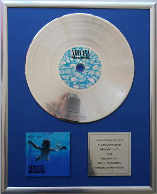 Nirvana Nevermind CD Cover + 12'' Vinyl goldene /platin Schallplatte