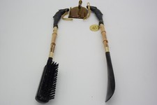 NOS Vintage Shoe Horn and Brush Set Horse Head Plastic with Bamboo Shaft