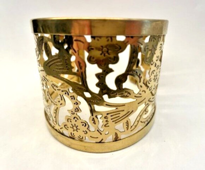 Open Floral 2.5'' Wide BOHO Cuff Bracelet SUN KING New Vintage Gold