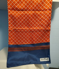 Olivia Rosselli Roma Abstract Geometric Pattern Scarf, Red  Blue 13 X 42 inch