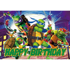 Teenage Mutant Ninja Turtles 5x3 Foot Happy Birthday TMNT Photo Backdrop Banner