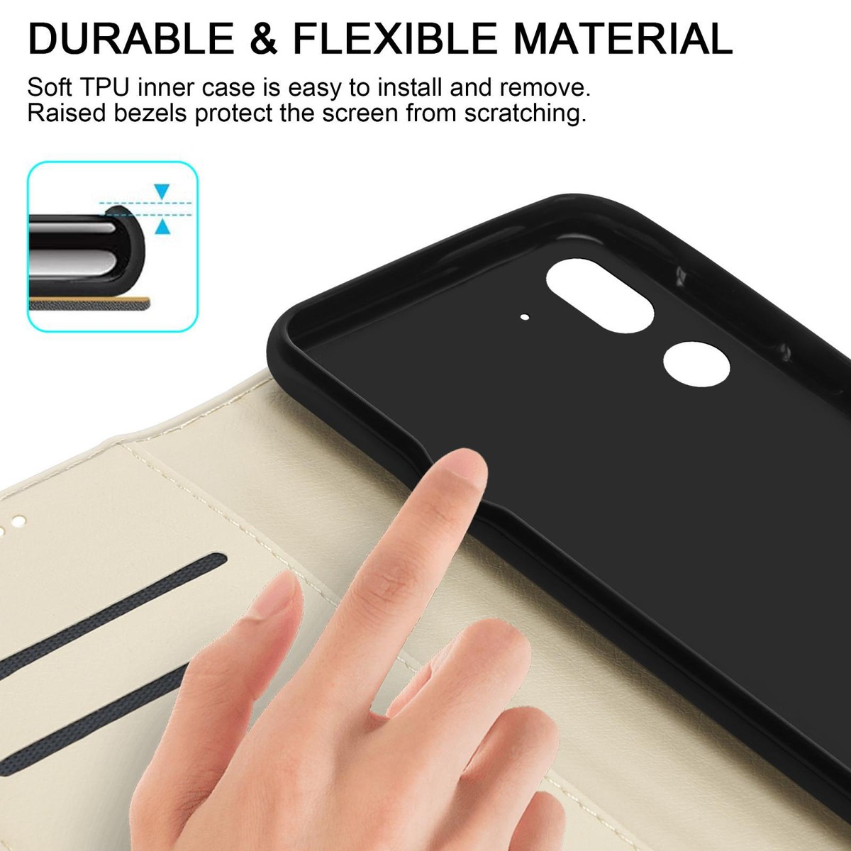 TienJueShi Dea Stand Portafoglio TPU Silicone in Pelle Cellulare