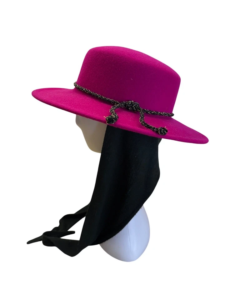 Sombrero cordobés fucsia Betmar vintage Street Smart para mujer con correas de cinta para la barbilla Foto 4 de 4