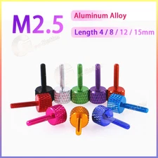 M2.5 Knurled Thumb Screw Aluminum Handle Knob Bolts 4mm/8mm/12mm/15mm 10 Colors