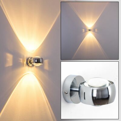 Design Flur Lampe Wohn Zimmer Leuchte chrom Wandleuchte Küchen Up and Down Glas