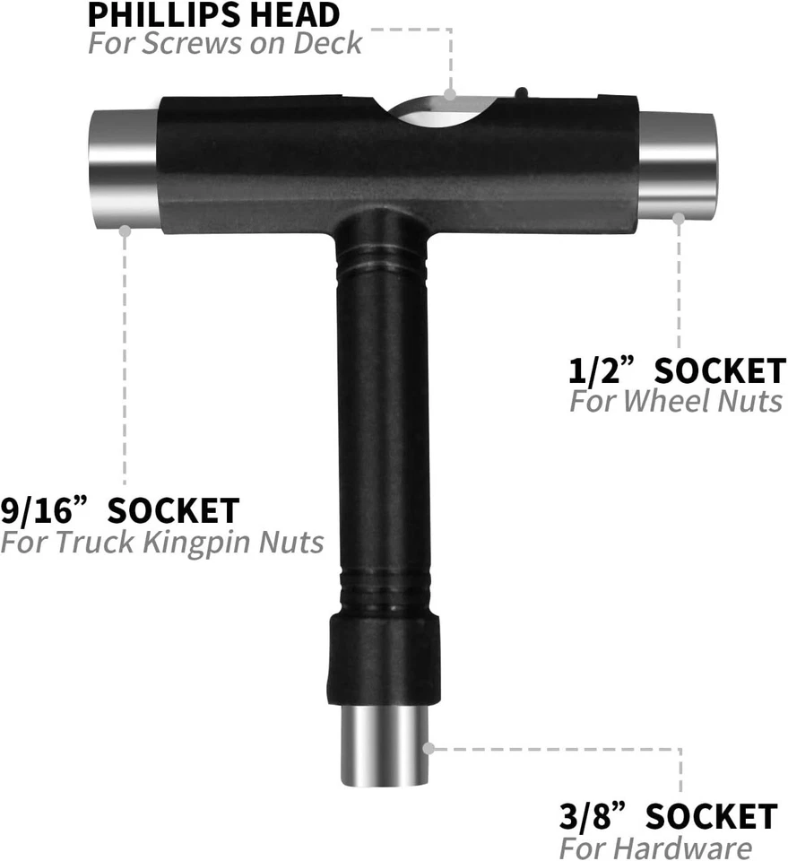 Herramienta de Skate Todo en Uno, Herramienta de Skate Herramienta de Skate Herramienta T para Skateboard, Foto 2 de 4