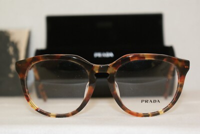 Brand New Authentic Prada 13S-F 50-18-140 Brown/Orange Havana 1AB-1O1