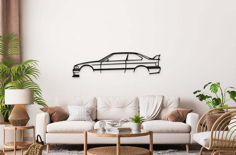 Wall Art Home Decor 3D Acrylic Metal Car Auto Poster USA Silhouette E36 M3