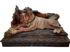  SCULTURA IN TERRACOTTA FIGURA  DEL PRESEPE NAPOLETANO"MASTINO NAPOLETANO"