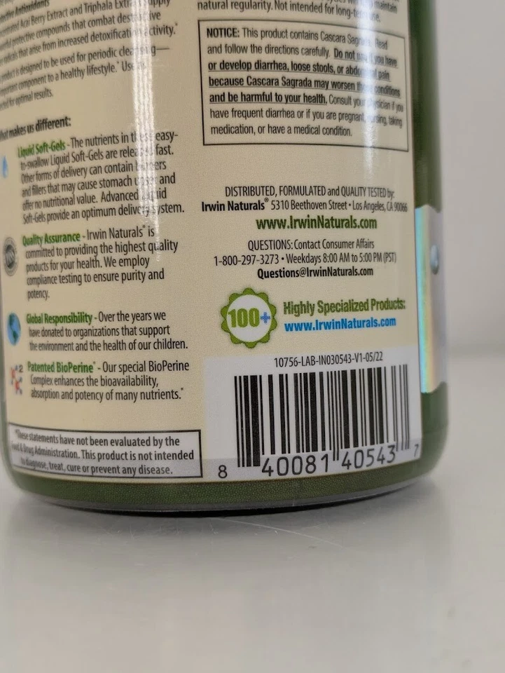 Irwin Naturals-10 días Açai Berry Super Cleanse, 72 geles blandos líquidos pérdida de peso Foto 3 de 4
