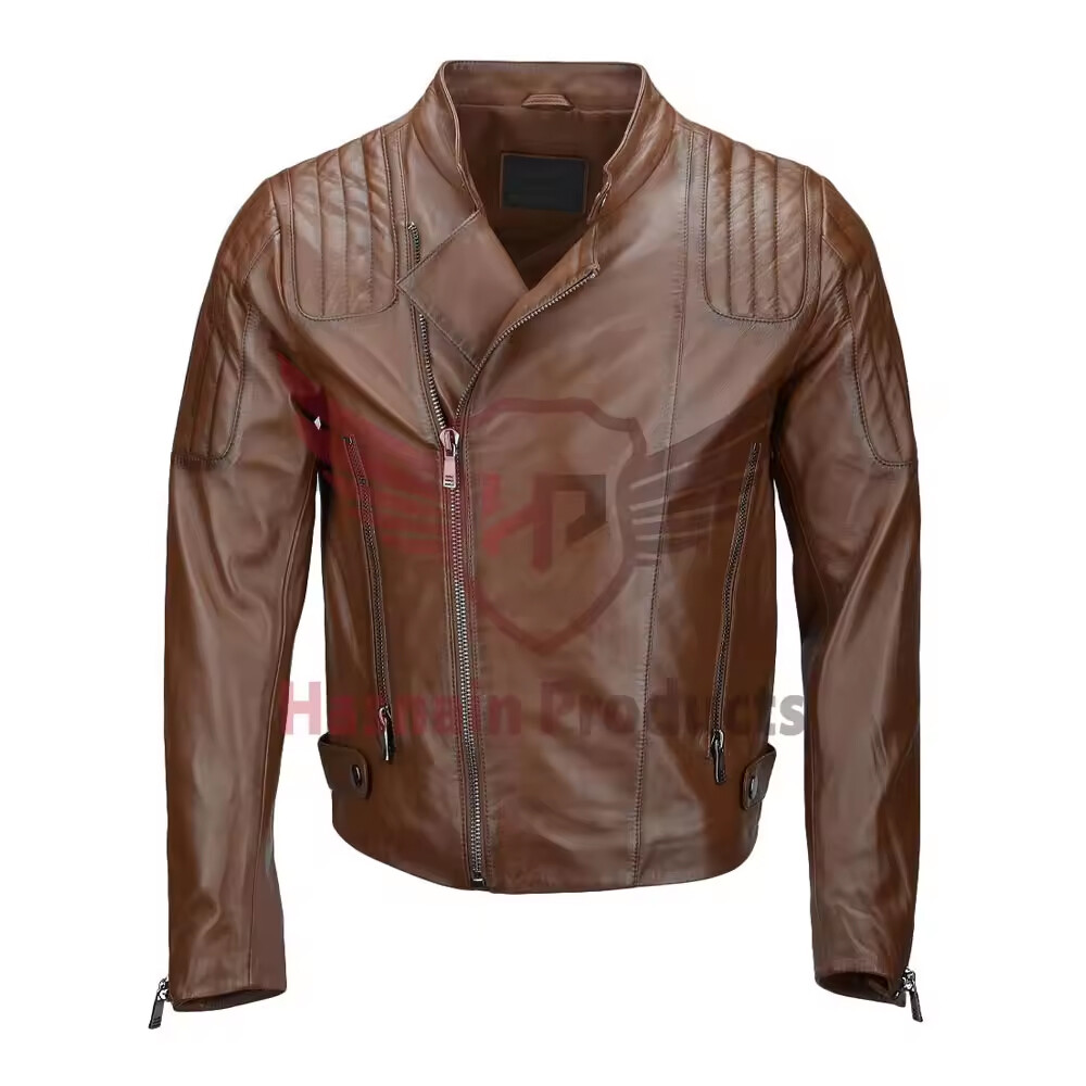 Premium Elegante Duradero Ropa Exterior Cuero Genuino Estilo Informal Chaqueta para Hombre