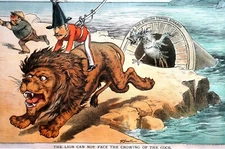 British Lion French Rooster Cock 1883 ENGLISH TUNNEL BUGABOO GEN. WOLSELEY Puck