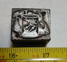 Vintage Letterpress Printing Block Libby's Canned Bartlett Pears Advertising