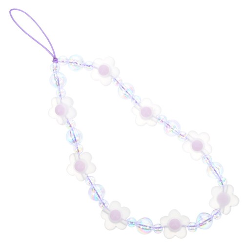 Phone Accessories Charm Beaded Phone Strap Charm Flower Decor Cellphone Chain - 第 1/12 張圖片