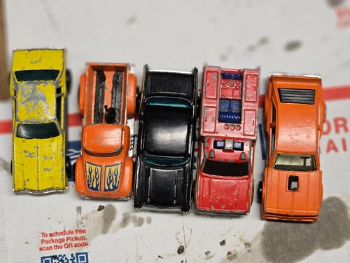Vintage Hot Wheels Cars Lot of 10 80’s Old Number 5 Caddy Mustang Omni Porsche