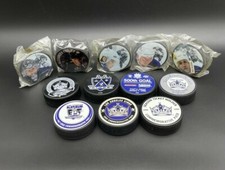 Lot of 12 LA Kings Commemorative Hockey Pucks Collector Bundle Robitaille NHL