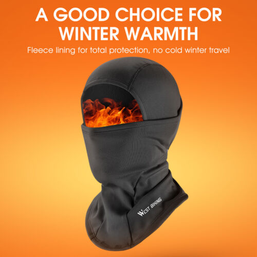 WEST BIKING Winter Fleece Sports Cycling Full Face Mask Balaclava Headgear Hat - Picture 2 of 18