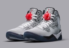 Nike Air Jordan Spike Forty 40 PE White/Fire Red-Black size 10