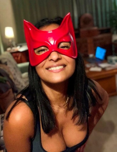 Catwoman Fetish Leather Eye Mask Handmade in Spain Black - Picture 5 of 7