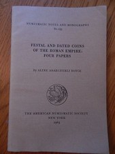 ANS Notes and Monographs #153: Festal and Dated Coins of Roman Empire - Boyce