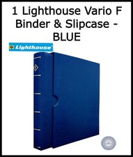 BLUE Lighthouse Vario F Coin Banknotes Stamp Album Quality Binder Slipcase NEW