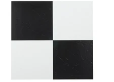 Vinyl Tile Solid Black & White Tiles Peel 'N' Stick Home Floor Decor Dry 20 Pack