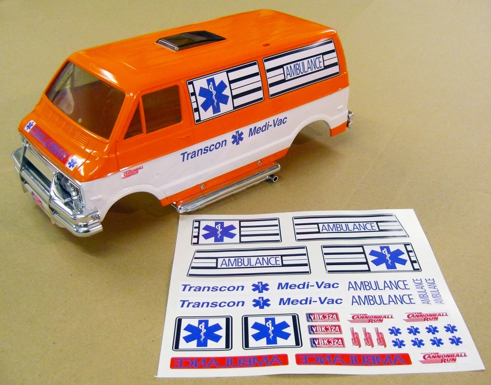 RC 'TRANSCON MEDI-VAC CANNONBALL RUN AMBULANCE' Lunch Box stickers decals
