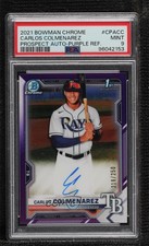 2021 Bowman Chrome Prospect Purple Refractor Carlos Colmenarez PSA 9 Auto 3hd