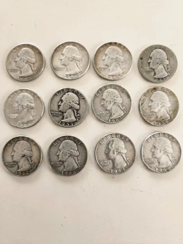 Washington Quarters Lot Silver Circulated 25C Business Strike US Coins